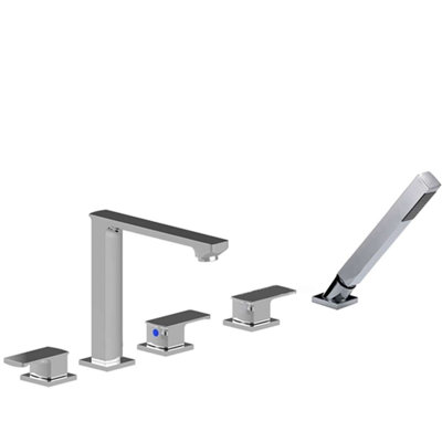 ​Marseille Triple Handle Solid Brass Bathtub Faucet – Chrome Finish, Deck-Mounted Design​