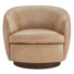 Marcy Vegan Leather Swivel Barrel Chair