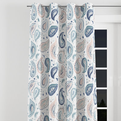 Modern Curtains for bedroom - Blue Azemina Grommet Curtain - 1 Panel