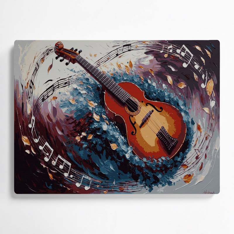 «Music Balalaika Brown», art mural en métal, H 11 po x l 14 po