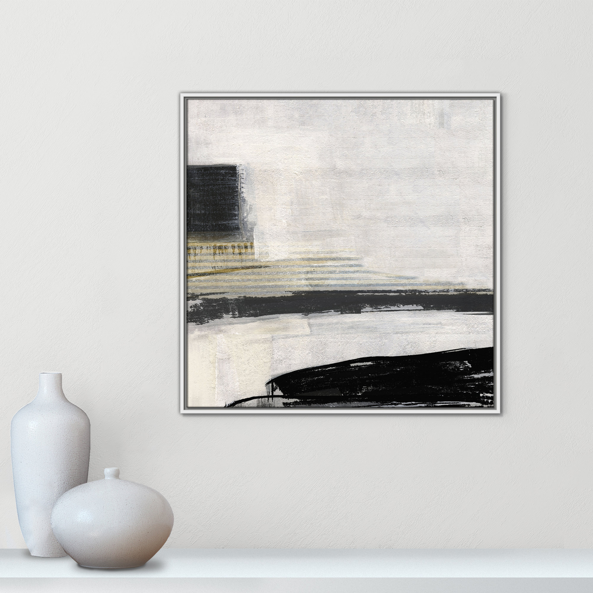La Bande I Print by Sally Swatland, 31.5" H x 31.5" W, White