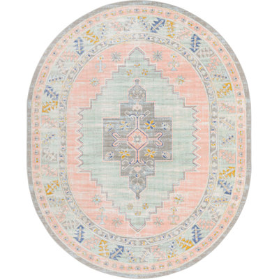 Tapis traditionnel Matthei couleur pêche
