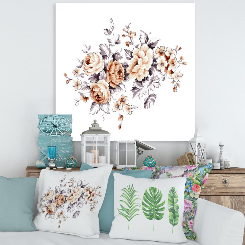 Roses sauvages roses - Peinture sur toile, H 30 po x l 30 po x P 1 po, Toile tendue
