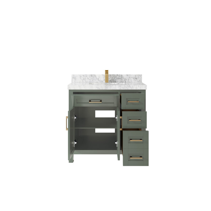 36 po Cambridge X P 22 po Meuble-lavabo central D Marbre de Carrare