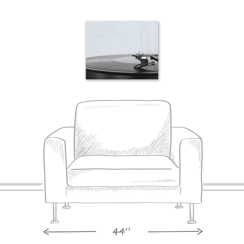 Joueur de disques sur toile, H 16 po x l 20 po x P 1,25 po