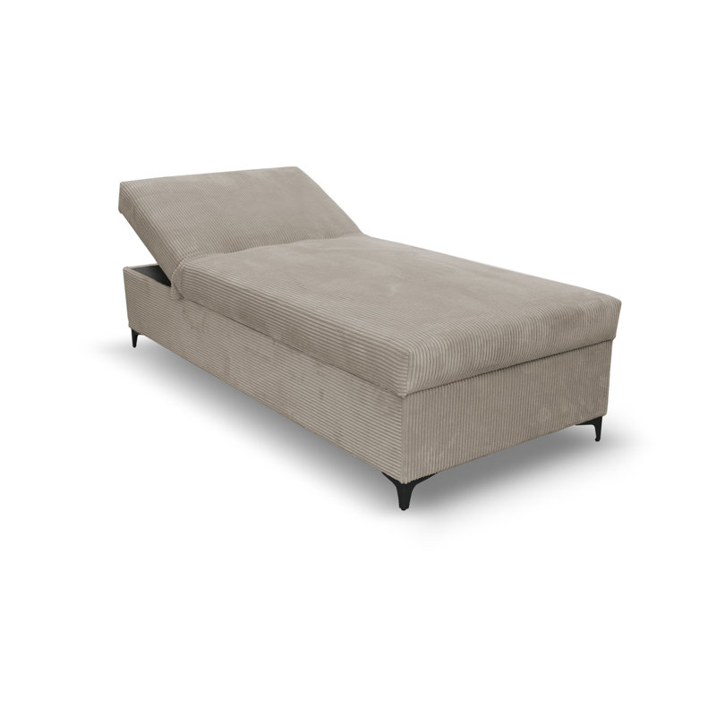 Obla Upholstered Chaise Lounge, Light Brown