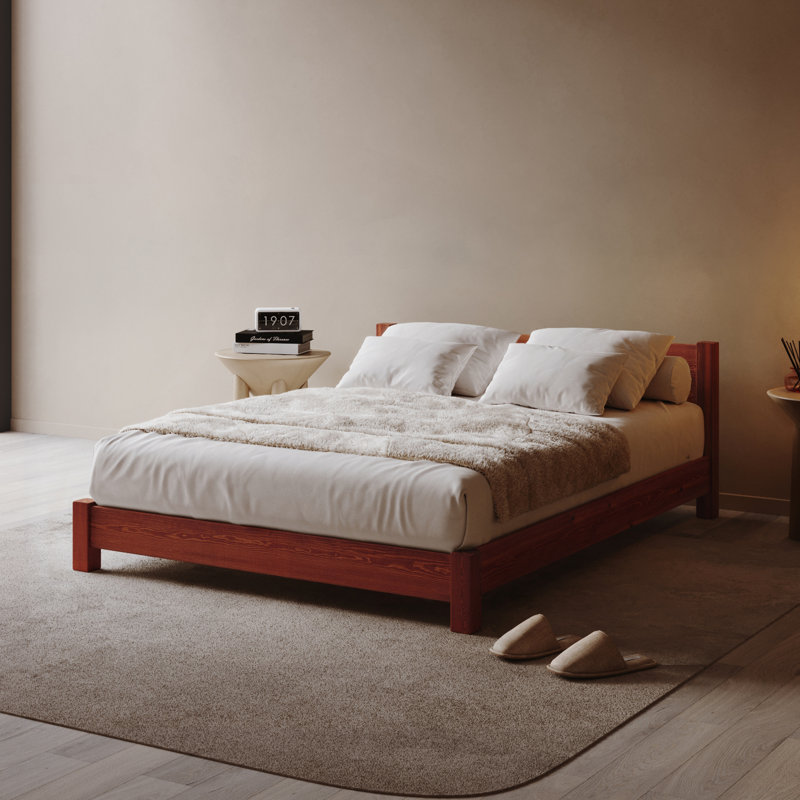Hardie Solid Wood Bed, European Double (140 x 200 cm), Red Wood