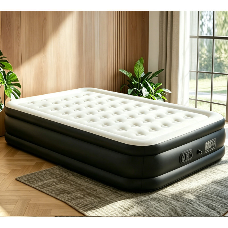 Matelas gonflable avec pompe intégrée, matelas gonflable surélevé, lit portatif à surface améliorée pour la maison, le camping