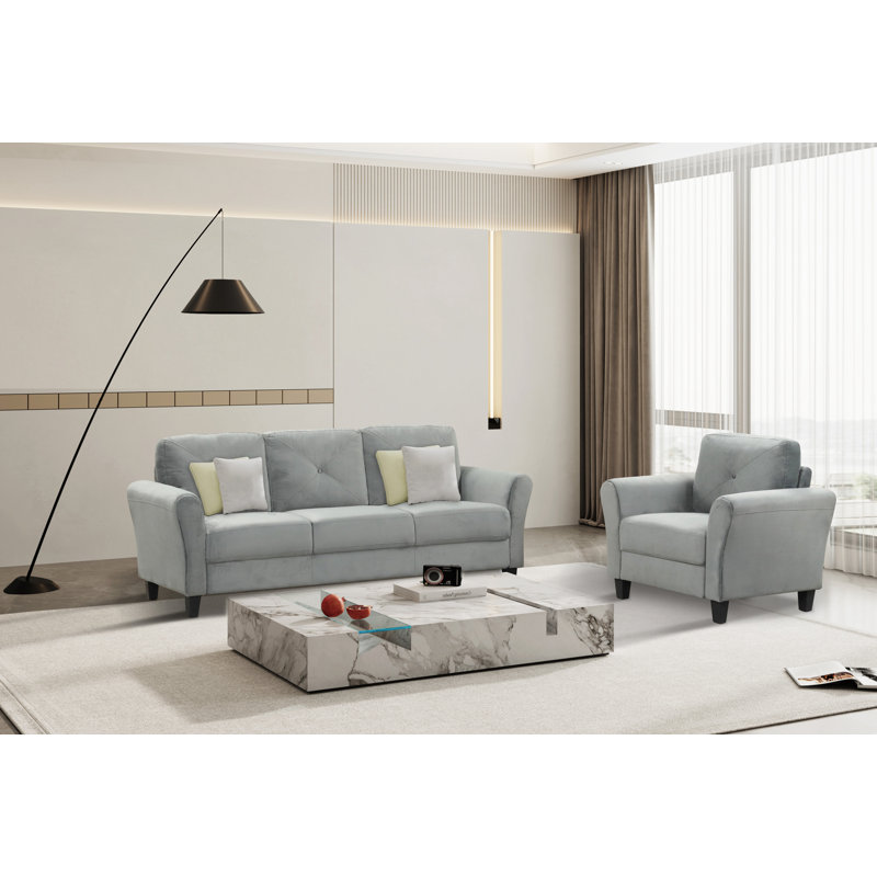 Myrian 74.9'' Upholstered Sofa, Antique Dark Gray Polyester, 31.1" H x 74.9" W x 29.5" D