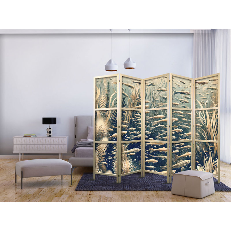 171cm H Solid Wood Folding Room Divider, 5, 171cm H x 225cm W x 1.2cm D