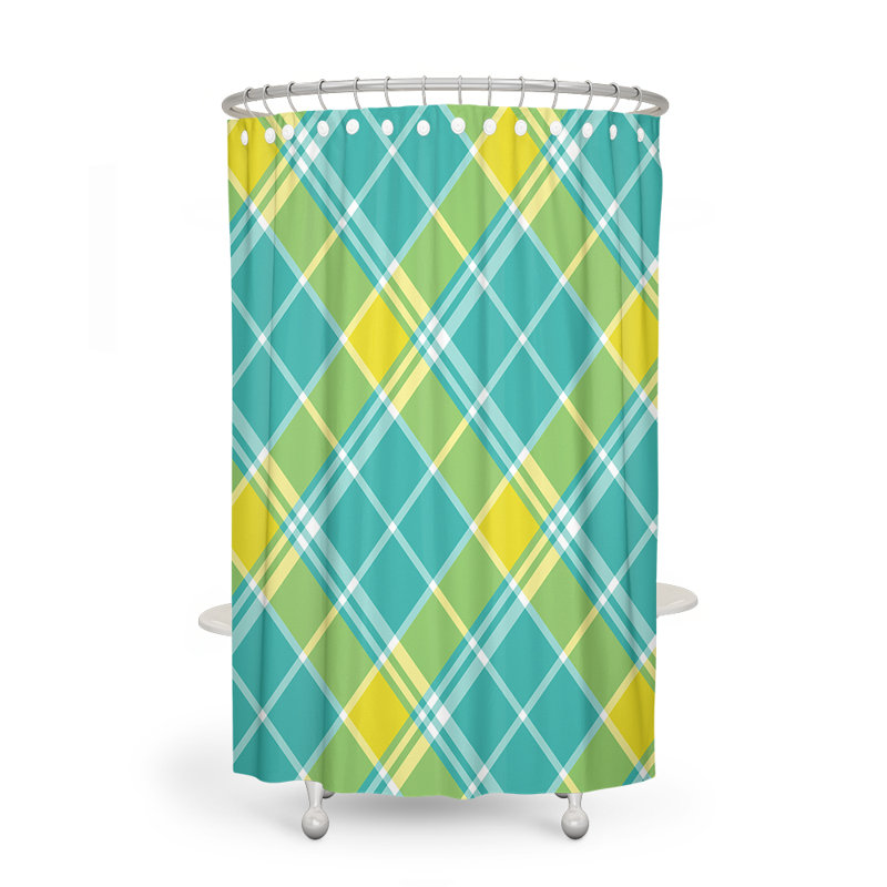 Rideau de douche simple avec crochets Gingham, H 93 po x l 70 po