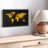 " Gold Abstract World Map Canvas Print "-101456161