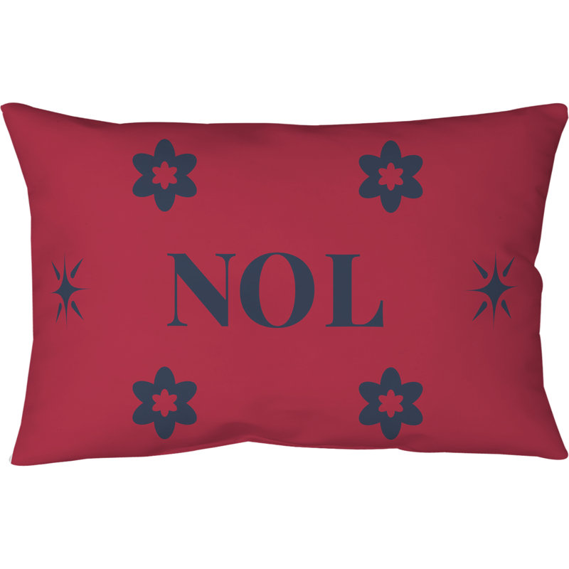 Coussin décoratif en simili suède de 20 pi x 14 po New Orleans, Rouge / Noir