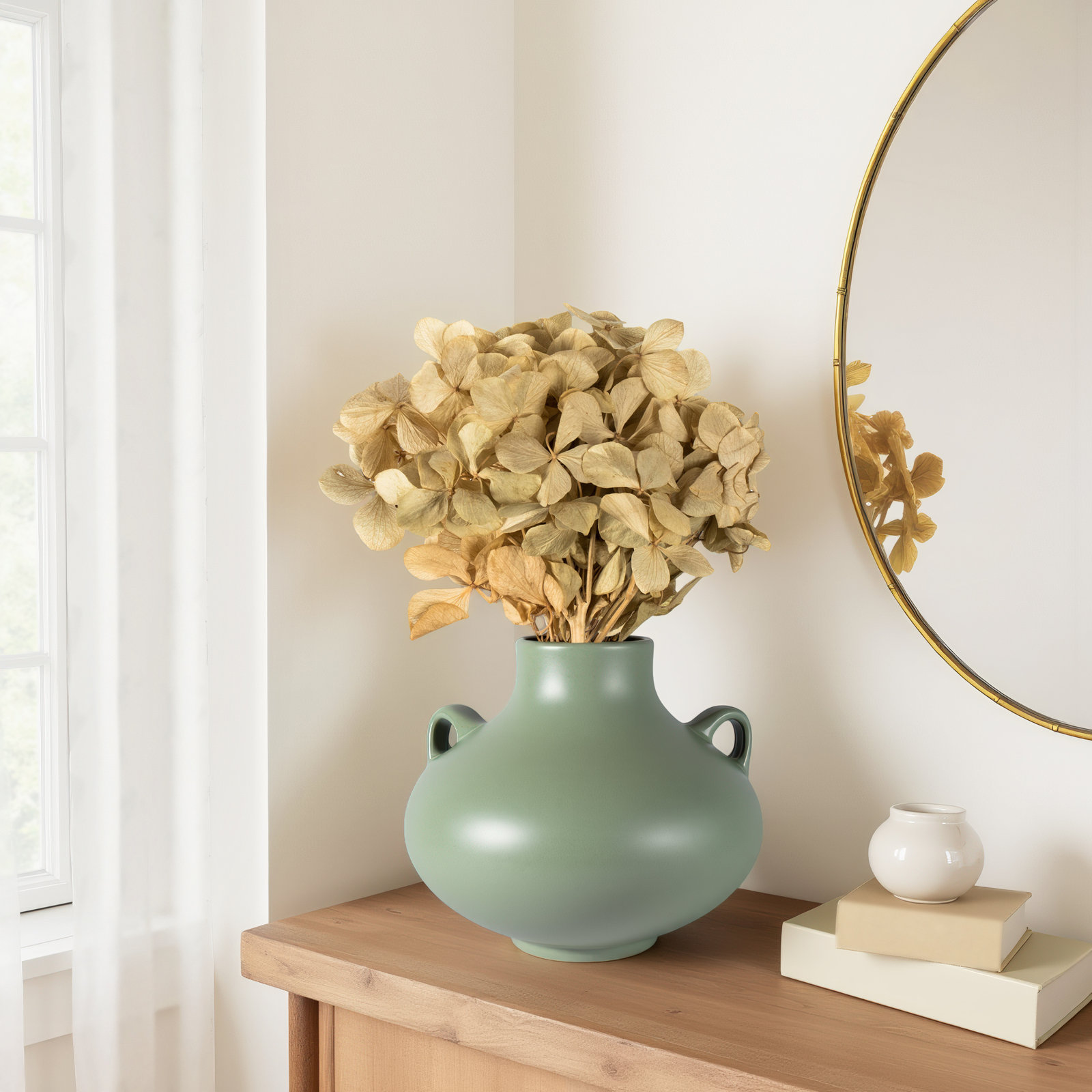 Hydrangea Floral Arrangement, Beige