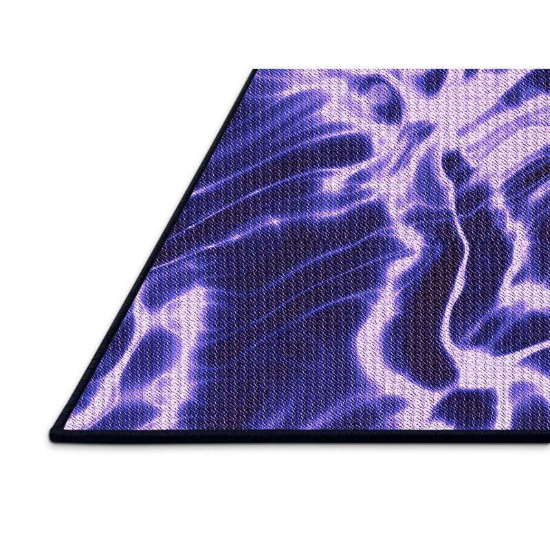 Tapis abstrait bleu, Rectangle 5 pi x 7 pi