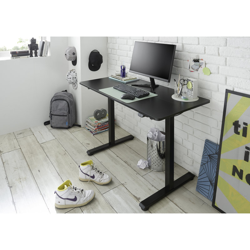 Adjustable Metal Base Writing Desk, Black