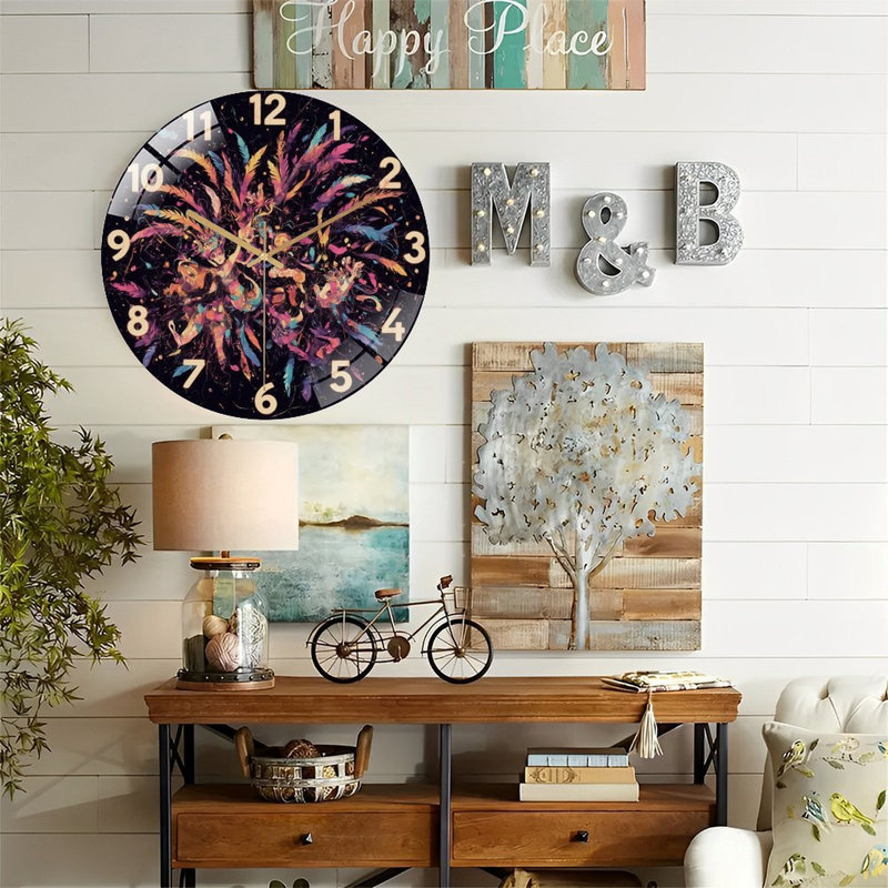Horloge murale en verre 12 po