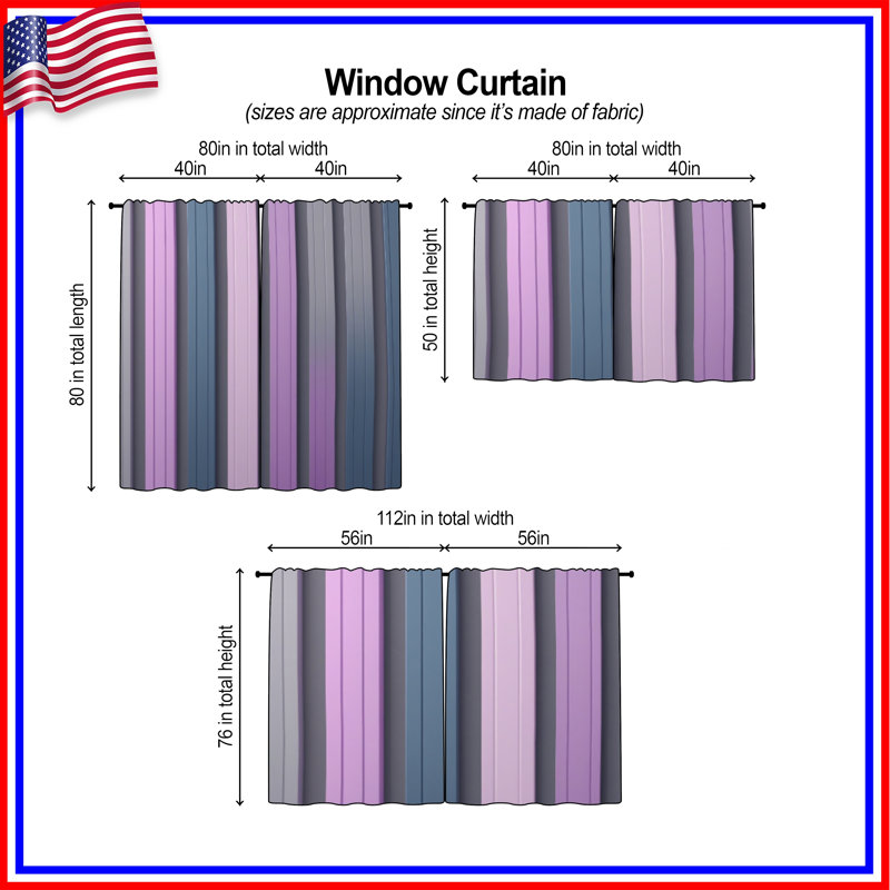 Rideaux verticaux à rayures verticales avec rideaux obscurcissant - 2 panneaux, 56 po x 76 po - 2 panneaux, Transparent