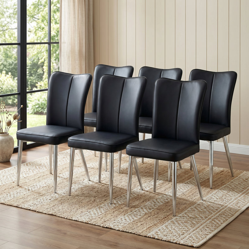 Chaises de salle à manger ergonomiques 18,4 po H 18,4 po, Noir