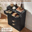 Ensemble de 3 commodes et tables de chevet cannelées, meubles de chambre à coucher en bois modernes, commode à 6 tiroirs de 42 po de hauteur et table de chevet à 3 tiroirs avec station de charge-1091131070-1091131046
