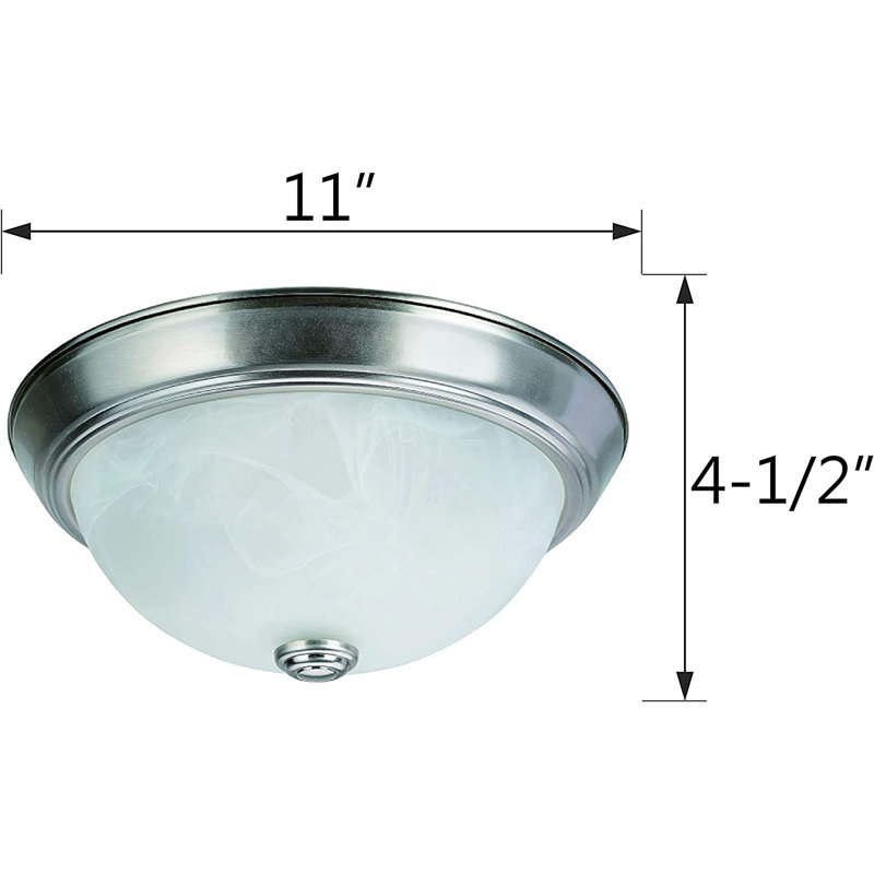Siyad Glass Flush Mount, Brushed Nickel, 4.5" H x 13" W x 13" D