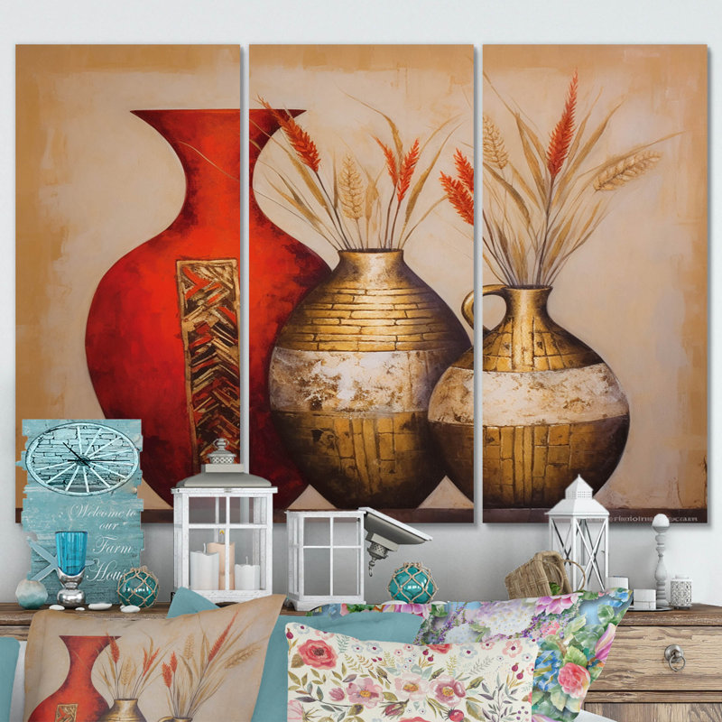 «Boston - Boho Pottery», ensemble de reproductions d'art mural, H 32 po x l 48 po x P 1 po