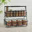Gourmet Basics by Mikasa Flax Storage Basket Spice Jar Rack, 2 Tier, Black