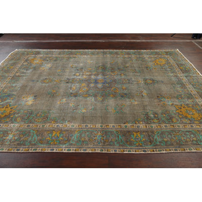 Tapis floral motif persan Tabriz noué à la main 8 x 11