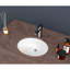 Lavabo de salle de bain ovale encastré en céramique blanc 16,5 "x 13,4", lisse et facile à entretenir, pour salle de bain commerciale - Résistant aux acides, surface polie, restaurant