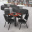 Plateau de table Kee Square, 4 chaises empilables-472020735-472020728-472020729