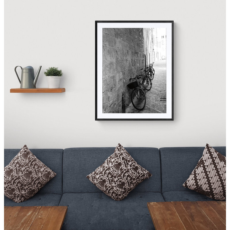 Photo de bicyclette, art mural, impression sur toile, Reproduction encadrée avec passe-partout, Brun, H 24 po x l 18 po