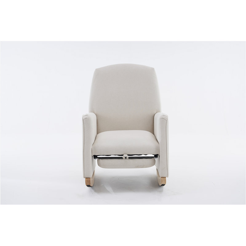Chaise berçante en coton et lin, Beige