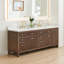 Lala 84" Double Bathroom Vanity with Grain White Engineered Stone Countertop without Mirror-2077209834