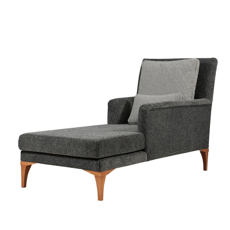 Yaphank Upholstered Chaise Lounge, Anthracite