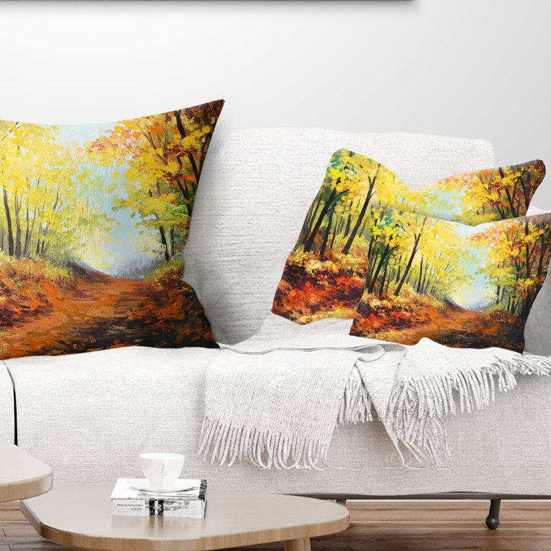 Coussin Autumn Forest Pathway