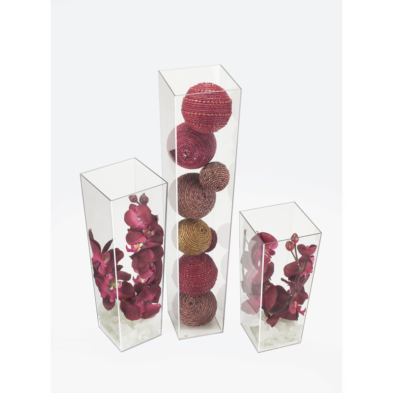 Square Clear Acrylic Accent Display Tube, Large