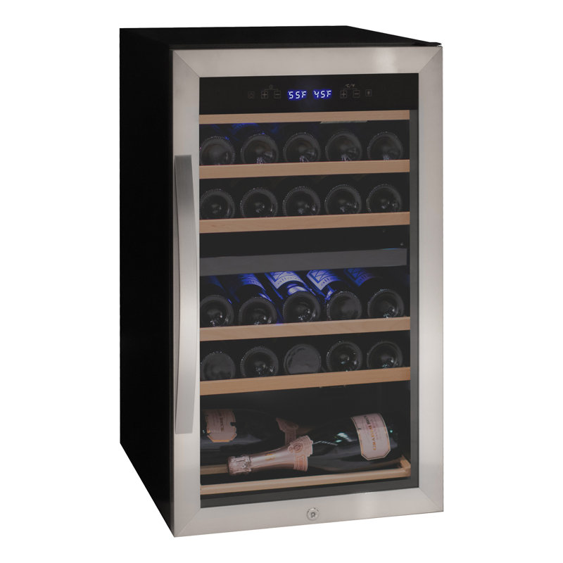 Allavino Cascina Series 28 Bottle Dual Zone Freestanding Wine Cooler Refrigerator with Stainless Steel Door