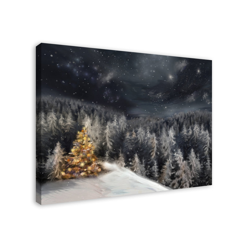 «Lit Tree Winter Landscape» sur toile
