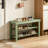 34" Entryway Organizer With 2 Open Shelves,3-Tier Solid Wood Shoe Storage Bench,  Water-Resistant Indoor/Outdoor Shoe Rack For Slippers, Sneakers & Heels, Sage Green Finish-129937268