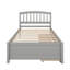 Structure de lit simple avec rangement, lit plateforme en bois avec deux tiroirs et tête de lit, support à lattes en bois-699690776
