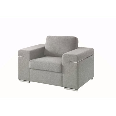Light Gray Woven Fabric Arm Chair