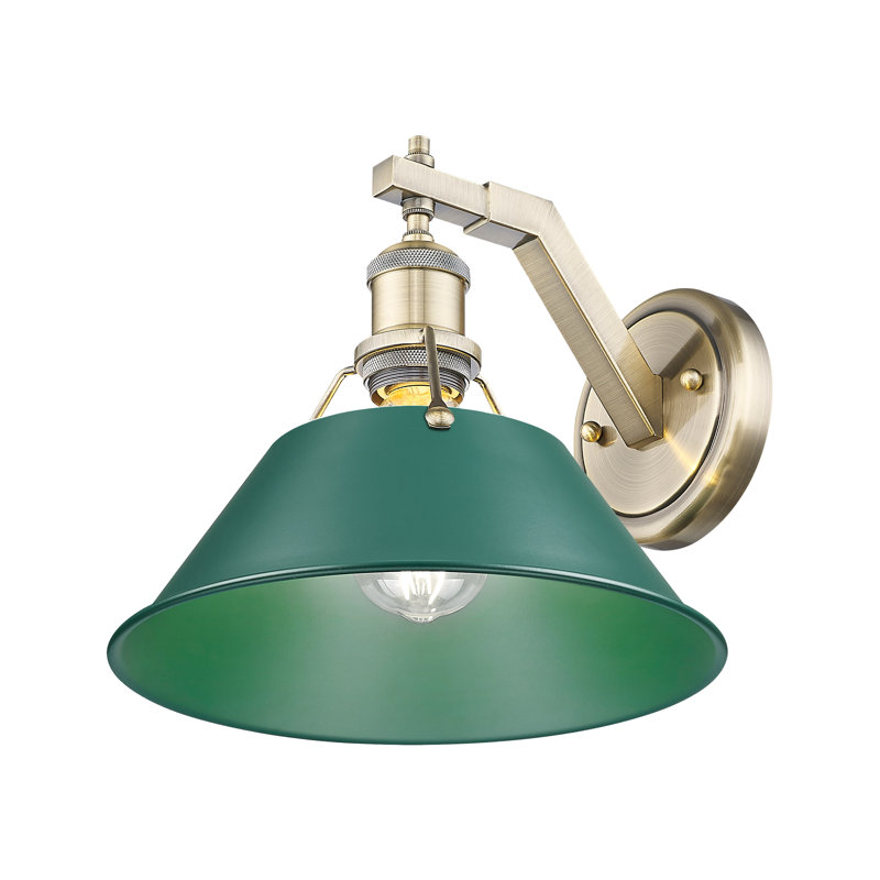 Orwell Aged Brass and Pine Green 1-Light Wall Sconce