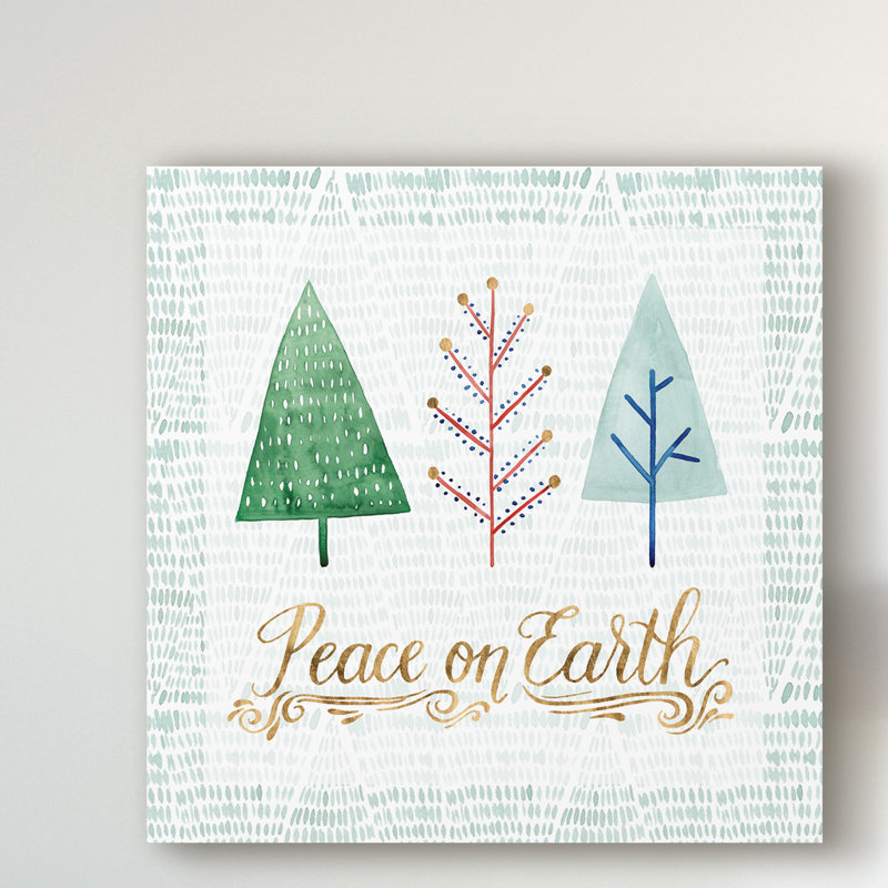 «Christmas Tree Whimsy II» par Grace Popp - reproduction d'art sur toile, H 14 po x l 14 po x P 2 po