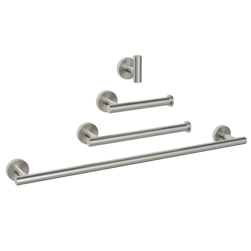 4 - Piece Bathroom Hardware Set, Brushed Nickel