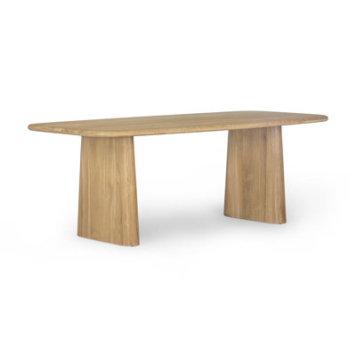 Daymon Oak Rectangular Solid Wood Top with Solid Wood Base Dining Table