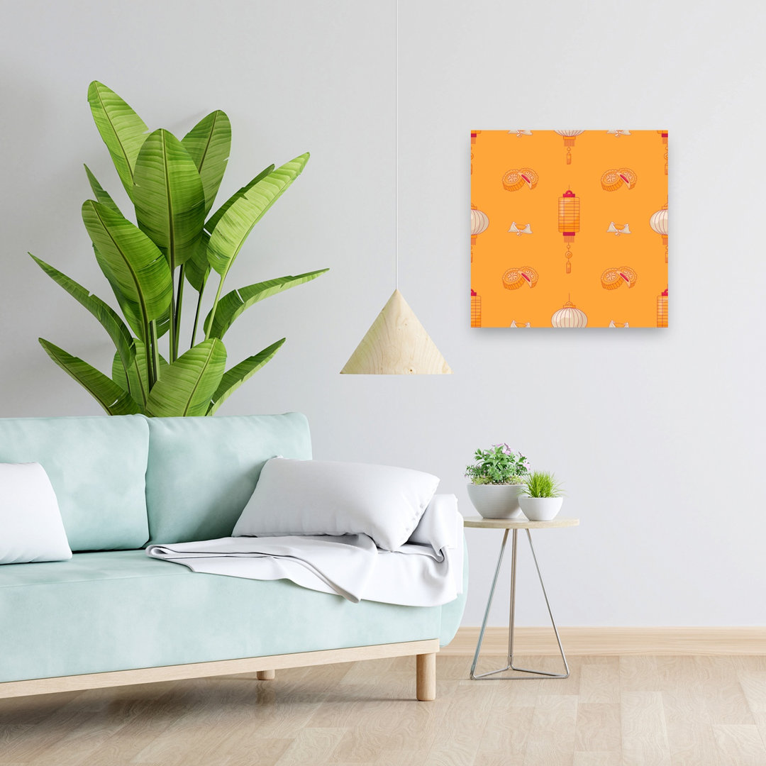 Festive Mooncake Lanterns Traditional Autumn Wall Art Print
