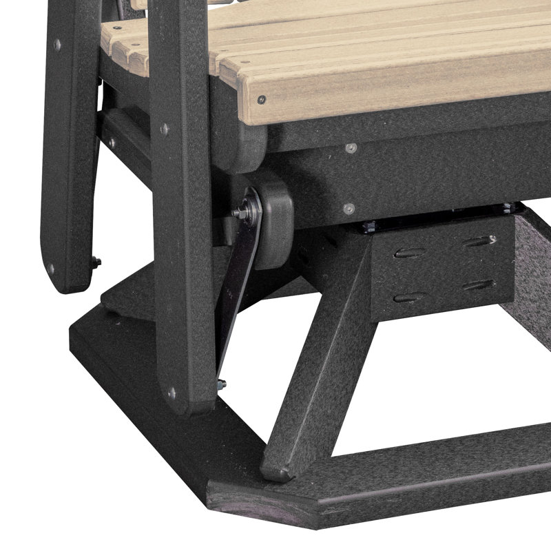 Fauteuil oscillant Brandon , Bois vieilli / noir