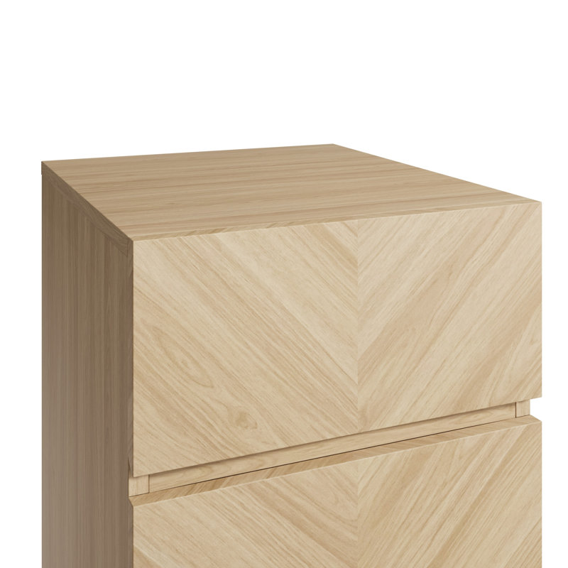Kascha 3 Drawer Bedside Table, Oak, Individual