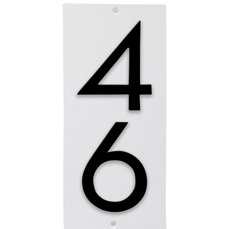 Plaque d'adresse murale flottante sur 1 ligne, Blanc, Noir, Oui