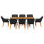 9 Piece Garden Dining Set Black